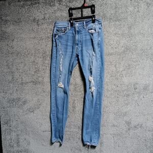 Abercrombie & Fitch Men Jeans 31X32 Blue Denim A & F Vintage Stretch 90s Slim